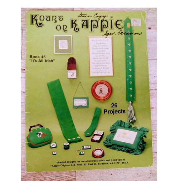 Kount on Kappie It's All Irish - Vtg 1983 - 26 Projects Needlepoint Cross-Stitch - Picture 1 of 11